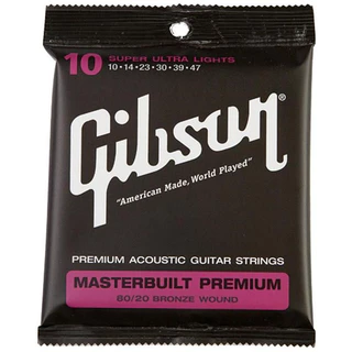 Gibson Masterbuilt Premium 80/20 Bronze Wound สายกีตาร์โปร่ง ของแท้ Made in USA เสียงใส โทนเสียงอบอุ่น เล่นลื่น ใช้งานได้นาน