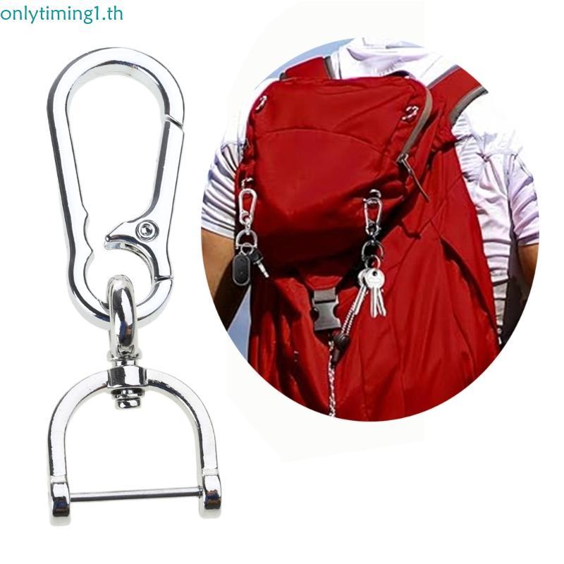 Onlytiming พวงกุญแจโลหะหมุน Clasp D-Rings Carabiner Clasps พวงกุญแจที่ถอดออกได้ Key Rings Carabiner 