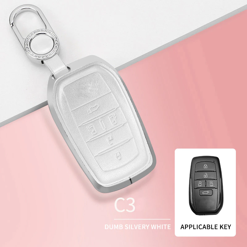 Premium-New Product Aluminium Alloy Leather Car Key Cover for Toyota Leather Car Key Case thumbnail 5
