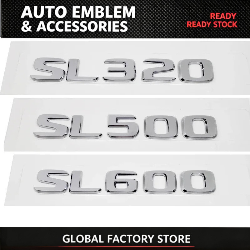 พลาสติก ABS SL320 SL500 SL600 Trunk โลโก้ด้านหลังป้ายสติกเกอร์สัญลักษณ์สําหรับ Mercedes Benz S Class