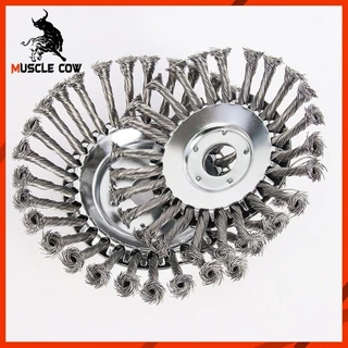 MUSCLE COW หัวขัดพื้น 6 /8 นิ้ว แปรงลวดถ้วยตัดหญ้า ใบขัดพื้นหญ้า สำหรับใส่เครื่องตัดหญ้า หัวแปรงลวด สำหรับขัดพื้น
