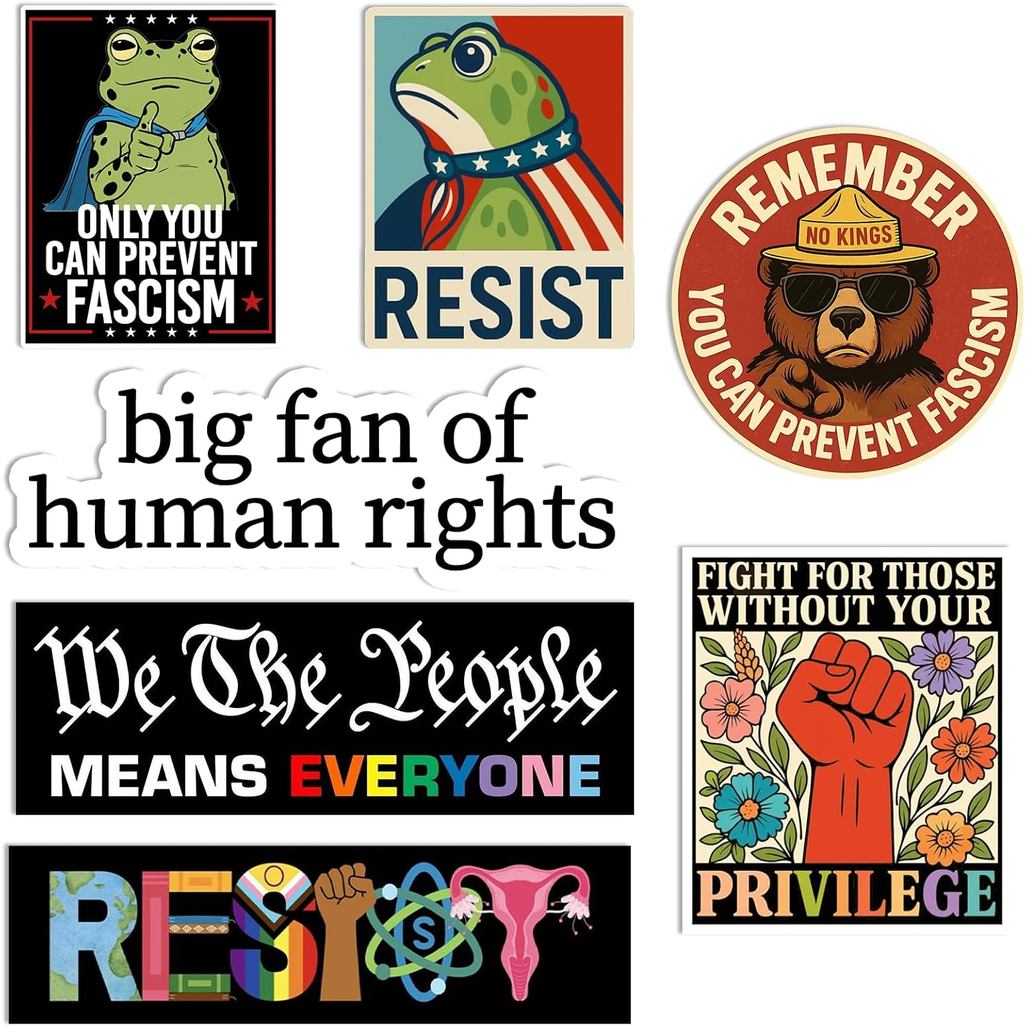 [8in-7pcs] Resist สติ๊กเกอร์ Hummen Rights Decals LGBTQ Trans Equality Liberal Social Justice สติ๊กเ
