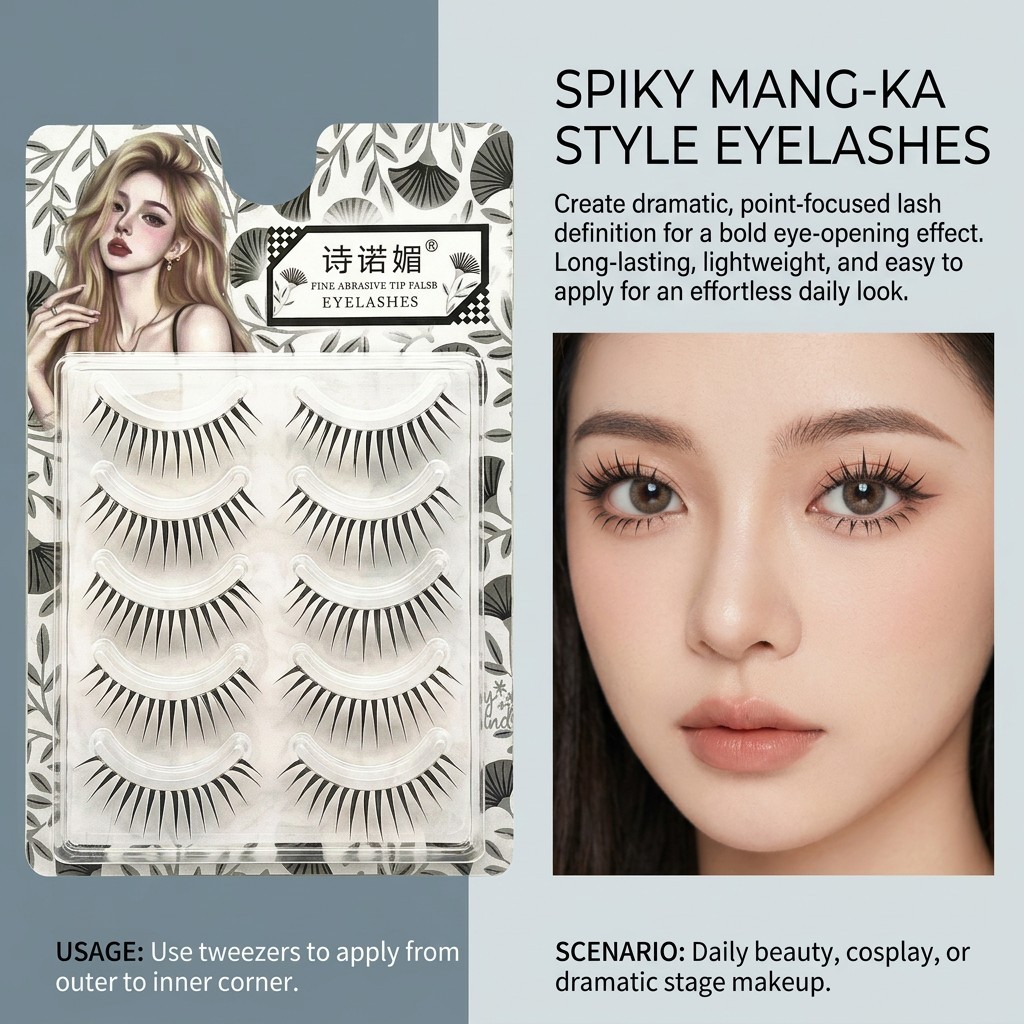 ขนตาปลอมสไตล์เกาหลี C Curl Natural Fiber Lashes สําหรับดวงตาเอเชีย