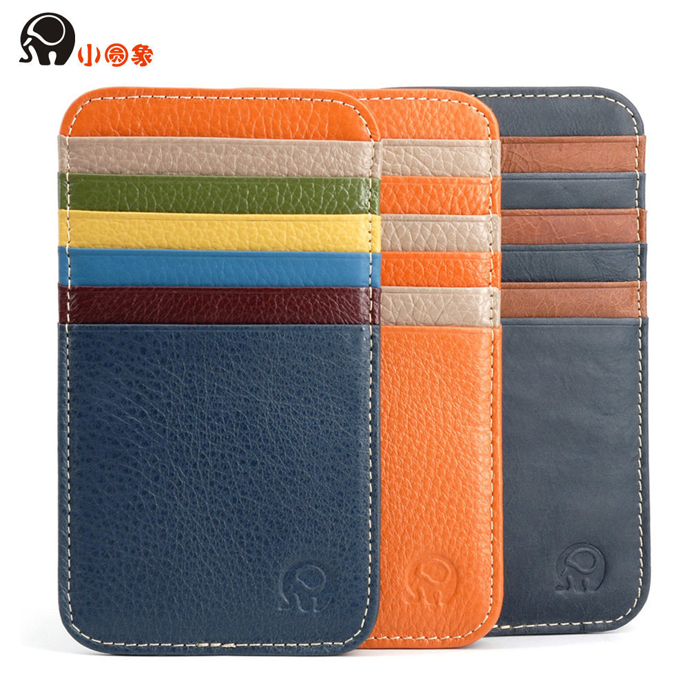Little Wild Elephant Multi-Card Slot Card Holder First Layer Cowhide Bank Card Holder Credit Holder 