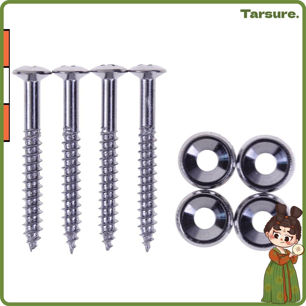 TARSURETH 4PCS กีตาร์คอสกรู,โลหะเงินกีตาร์คอ Joint Bushings, พรีเมี่ยมคอ Joint Ferrules สลักเกลียวกี