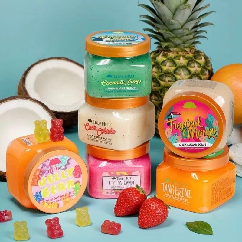 US นําเข้า Tree Hut Tree Hut Body Scrub Handy Tool ครีมทั้งร่างกายขัดผิวไก่ทําความสะอาดผิว Rejuvenat