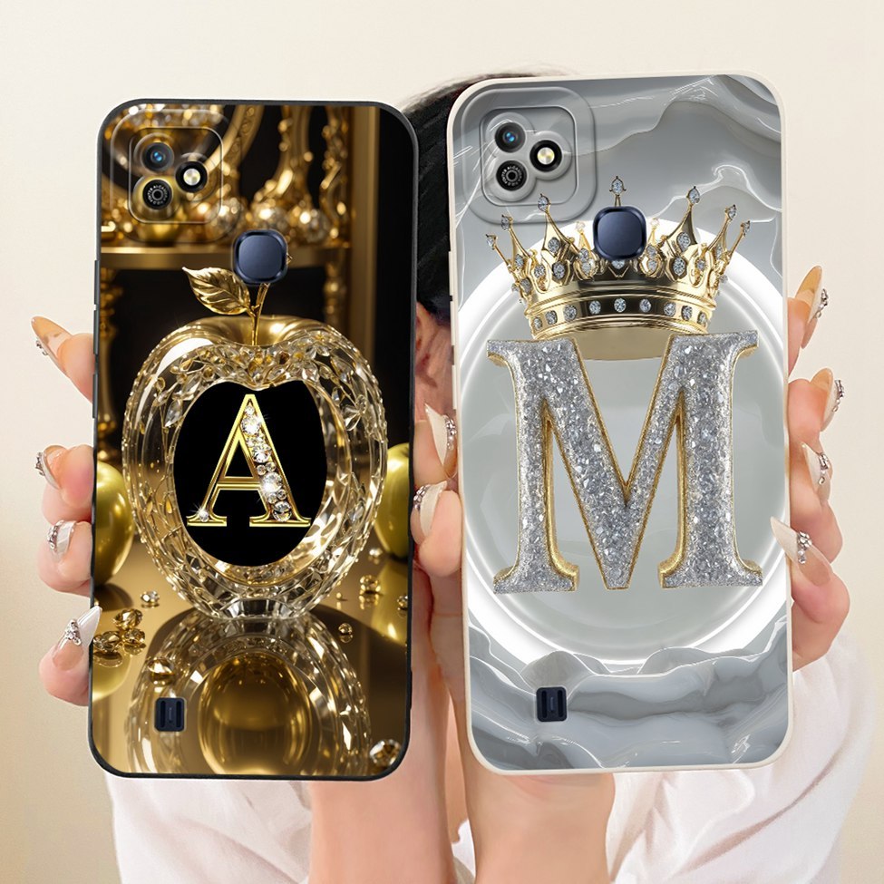 สําหรับ Infinix Smart HD 2021 กรณี X612 X612B ความงามตัวอักษรหรูหราแฟชั่น Crown 2D ทาสีสําหรับสมาร์ท
