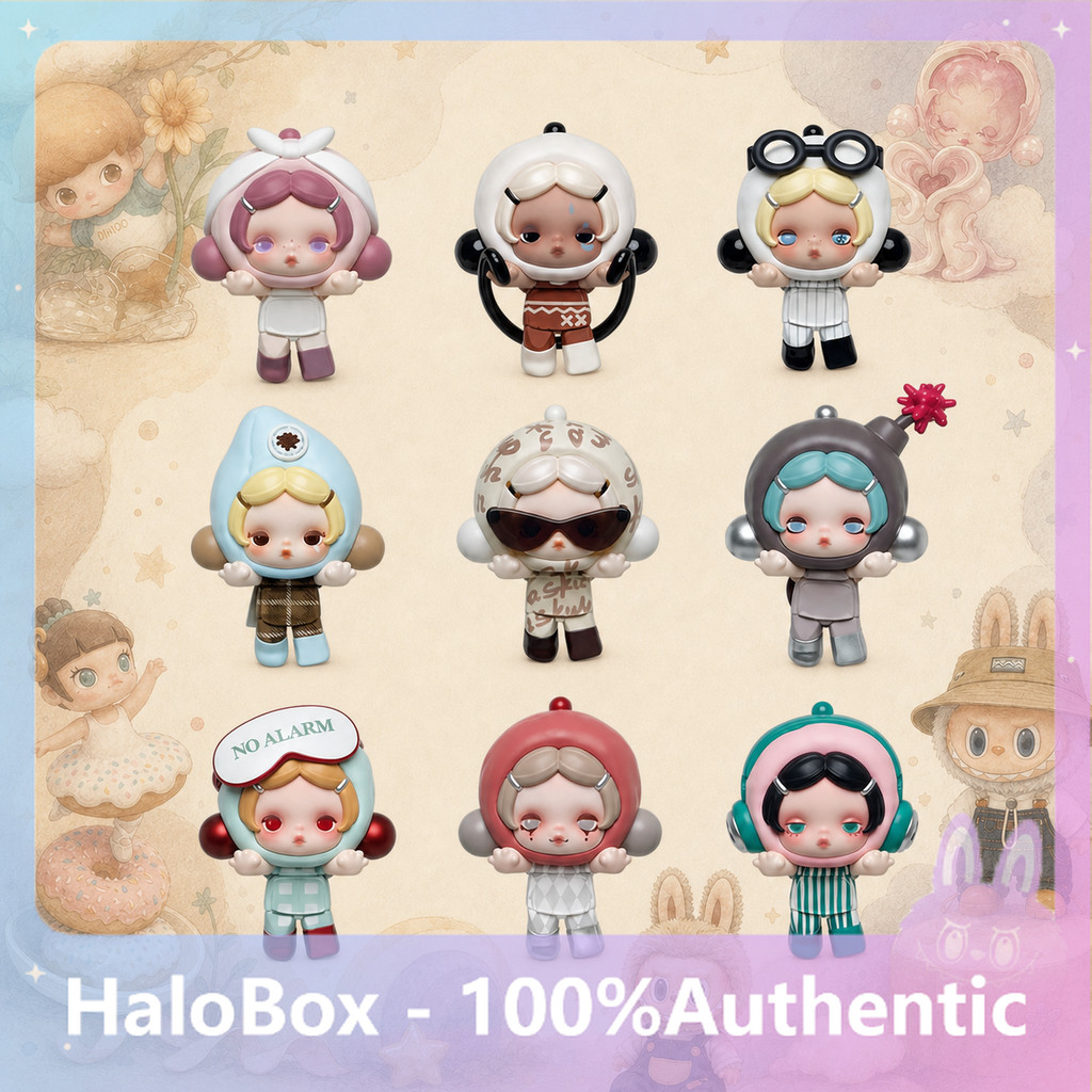 P POPMART SKULLPANDA อย่าอยากอยากไม่ว่าจะซีรีส์ Cute Doll Mystery Box เครื่องประดับของแท้