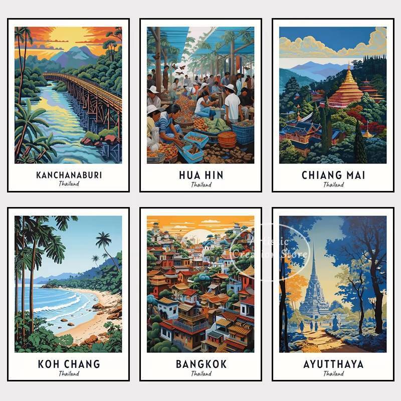 Thailand Travel Landscape Koh Phangan Chiang Mai HD Waterproof Canvas Poster Wall Art Print Decor Fo
