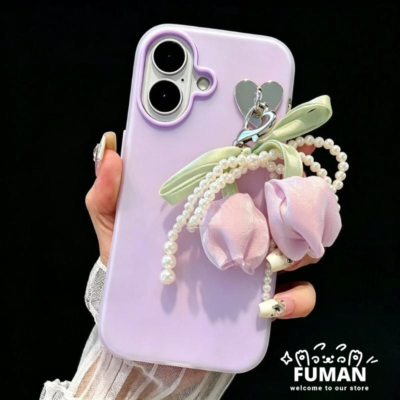 หวาน 3D Pearl Tulip 2 in1 เคสโทรศัพท์สําหรับ Realme C63 C61 india C55 C53 C51 C51S C35 C33 C33S C31 