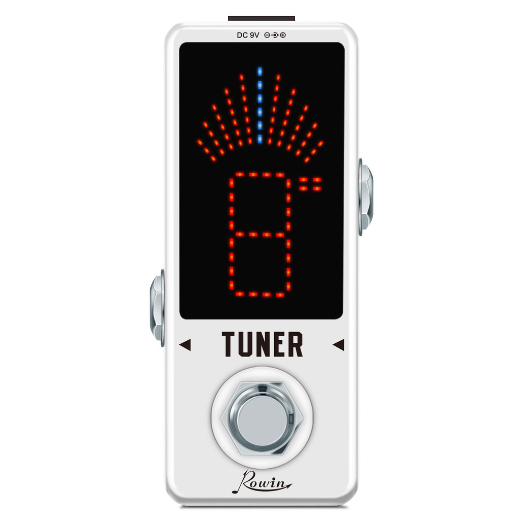 Rowin LT-910 จูนเนอร์กีตาร์ Mini Chromatic จูนเนอร์เหยียบผลจอแสดงผล LED True Bypass กีตาร์อุปกรณ์เสริมสําหรับกีตาร์ไฟฟ้าเบส