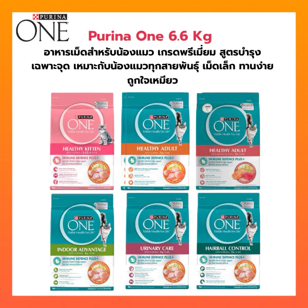 Purina one อาหารแมว ชนิดเม็ด เกรดพรีเมียม ขนาด 6.6 กิโลกรัม