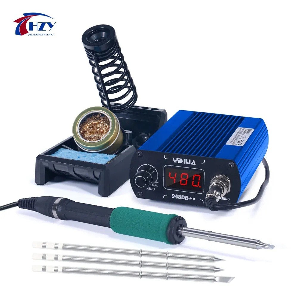 2XDP YIHUA 948DB+-II 110-240V สถานีบัดกรี 75W ความร้อนอย่างรวดเร็วพร้อมเคล็ดลับ T12 สถานีเหล็กบัดกรี