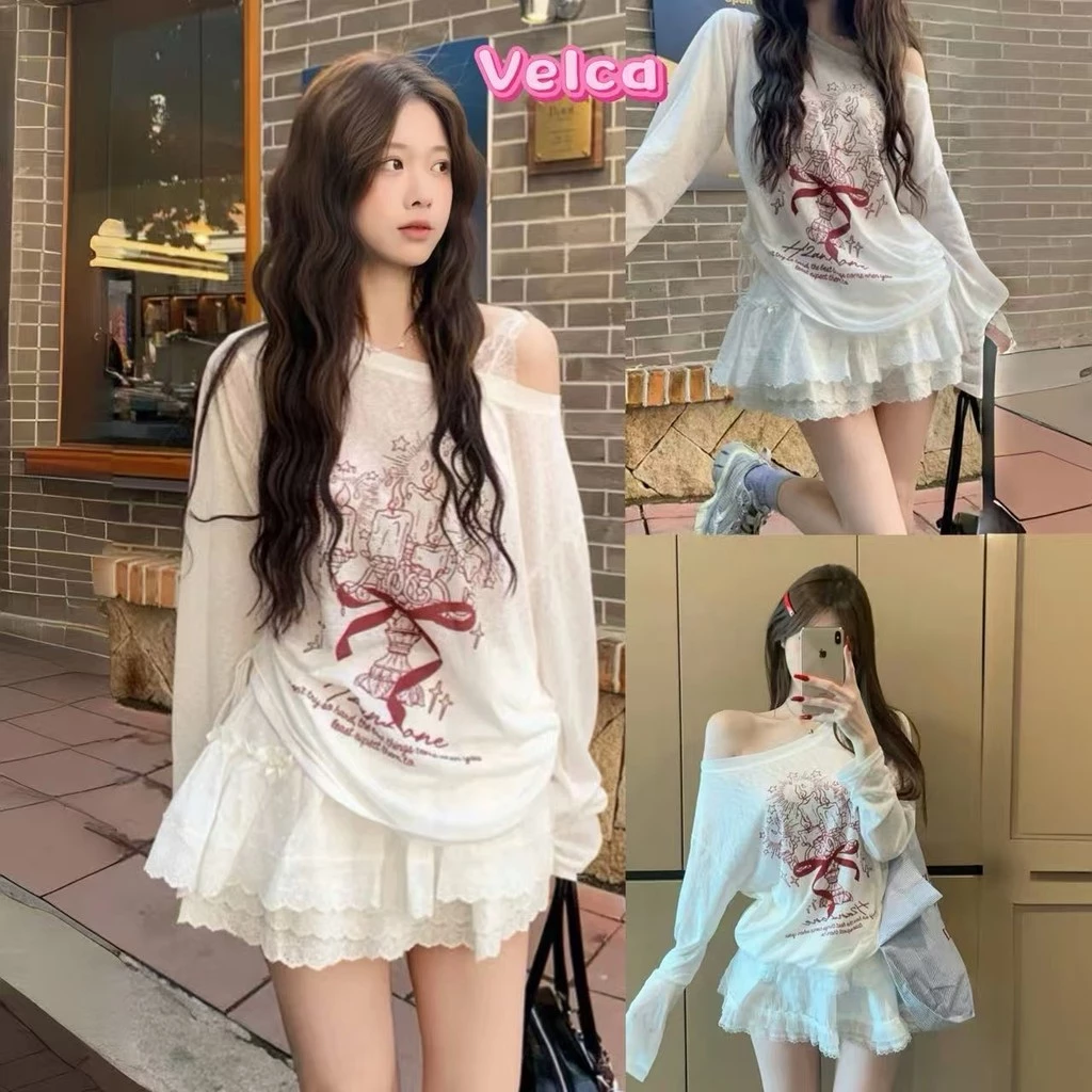 Velca เสื้อชีฟองทรง Ovesize ใส่แมทช์เสื้อสายเดี่ยว หรือ บิกินี่ ใส่คลุมได้ทุกงาน ทรงหลวม พิมพ์ลาย เซ็กซี่ ป้องกันแดด
