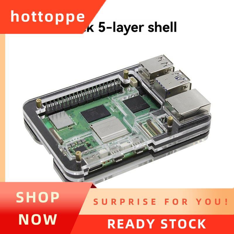 hottoppe สําหรับพัดลม 5 ตัวและติดตั้งความร้อน Sink Mounting Shell- อะคริลิคออกแบบมาสําหรับ RPi 5 อุป