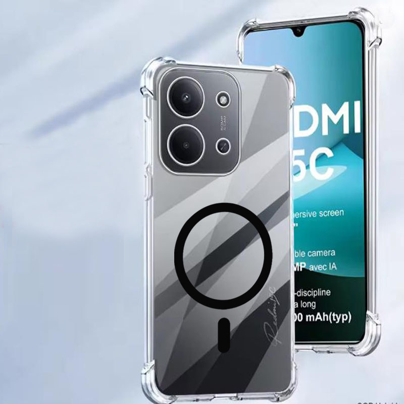 กรณีสติกเกอร์แม่เหล็กสําหรับ Redmi 15C 4G สําหรับ Redmi 15C 4G ปกอ่อนโปร่งใส