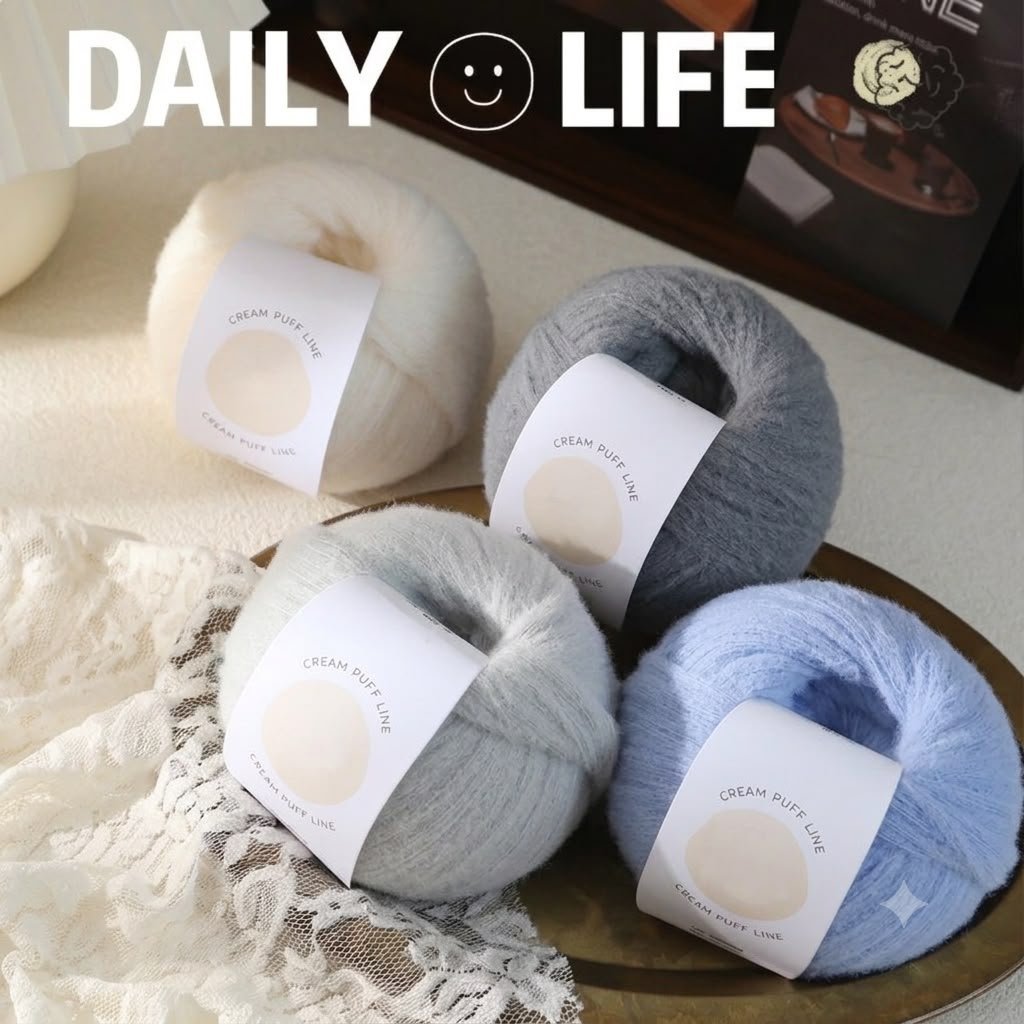100GR MARSHMALLOW WOOL YARN / SUPER SOFT FLUFFY COTTON KNITTING YARN 8PLY