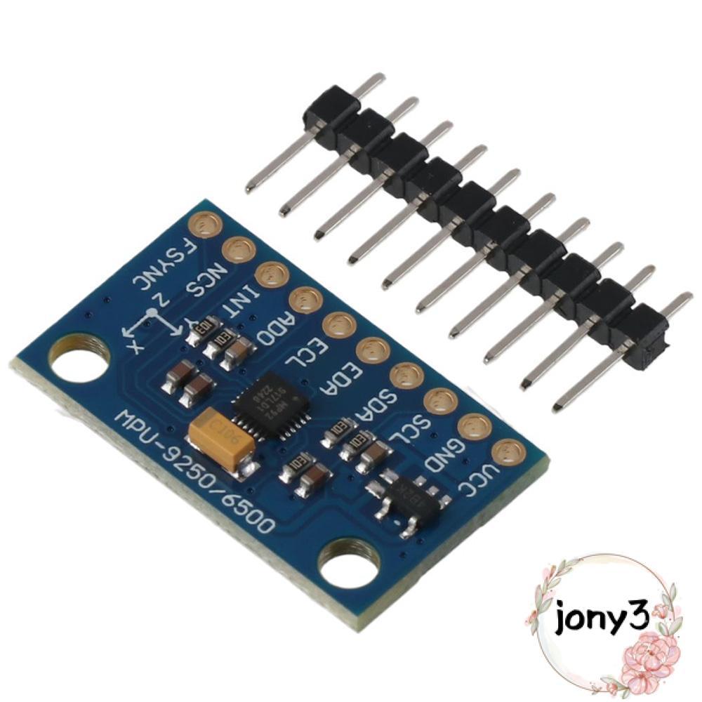 JONY Gyro+โมดูลเซ็นเซอร์คันเร่ง,พลาสติกสีฟ้า 9 DOF ทัศนคติ 9 แกน,คุณภาพสูง 3 ~ 5V Mini SPI/IIC MPU92