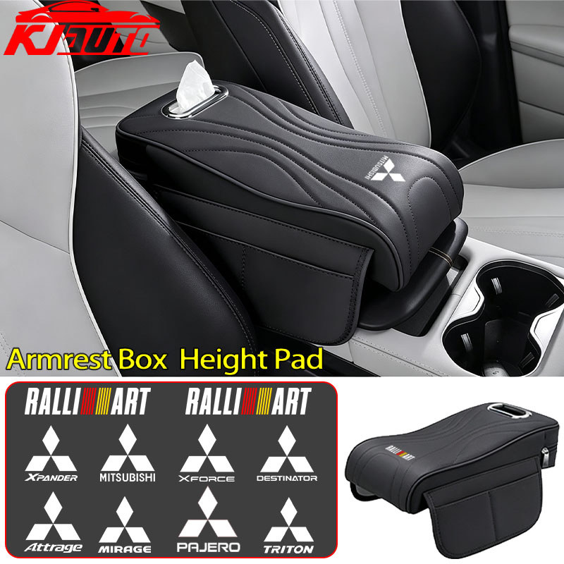ที่เท้าแขนรถความสูง Pad หน่วยความจําโฟม Anti-Scratch คอนโซลกลางที่เท้าแขนกล่องสําหรับ Mitsubishi Des