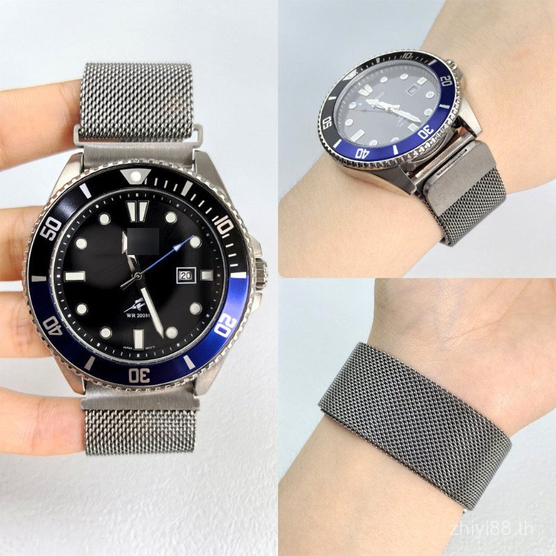 ผู้ชายแม่เหล็กสแตนเลส Mod สายนาฬิกาธุรกิจสบายๆโลหะสําหรับ Swordfish MDV106 MDV107 Diver สายรัดข้อมือ
