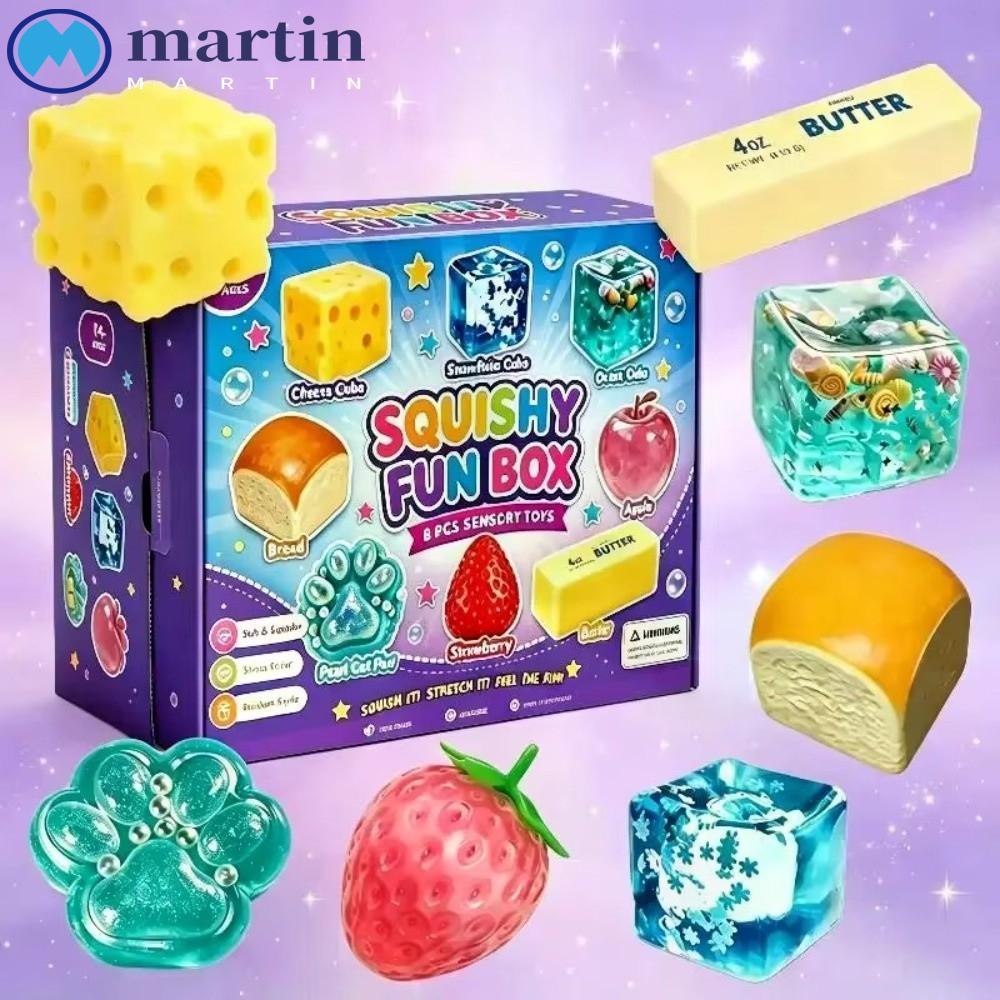 MARTIN Bread Sensory Fidget Toy, Bread Butter Squishy Toy, สุ่มรูปร่างทําความสะอาดง่ายวัสดุนํากลับมา