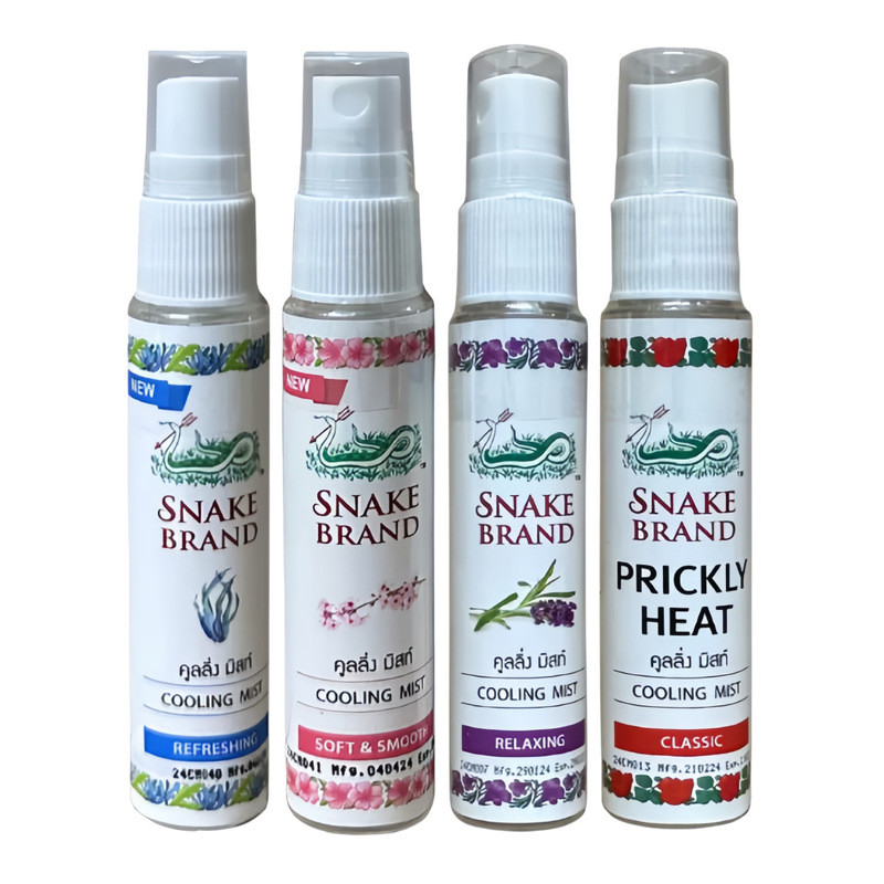 080707T Thailand SNAKE BRAND สเปรย์ทําความเย็น SNAKE BRAND Prickly Heat Water Rose SNAKE Powder SNAK