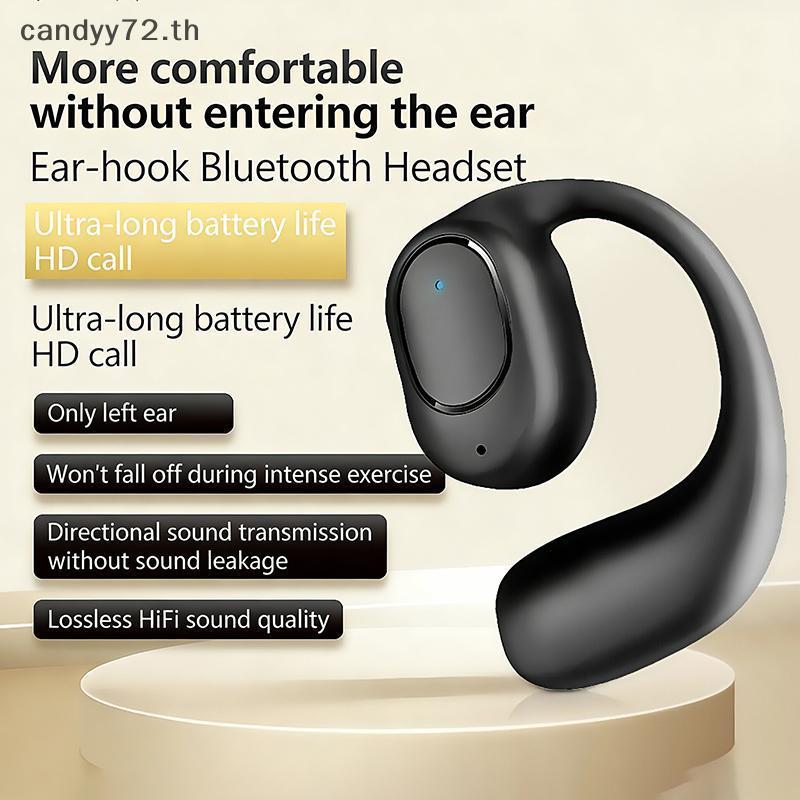 Candyy Open Ear Air Conduction หูฟังไร้สายหูฟังตะขอ Secure Fit สําหรับวิ่งกลางแจ้งขี่จักรยาน Gym TH