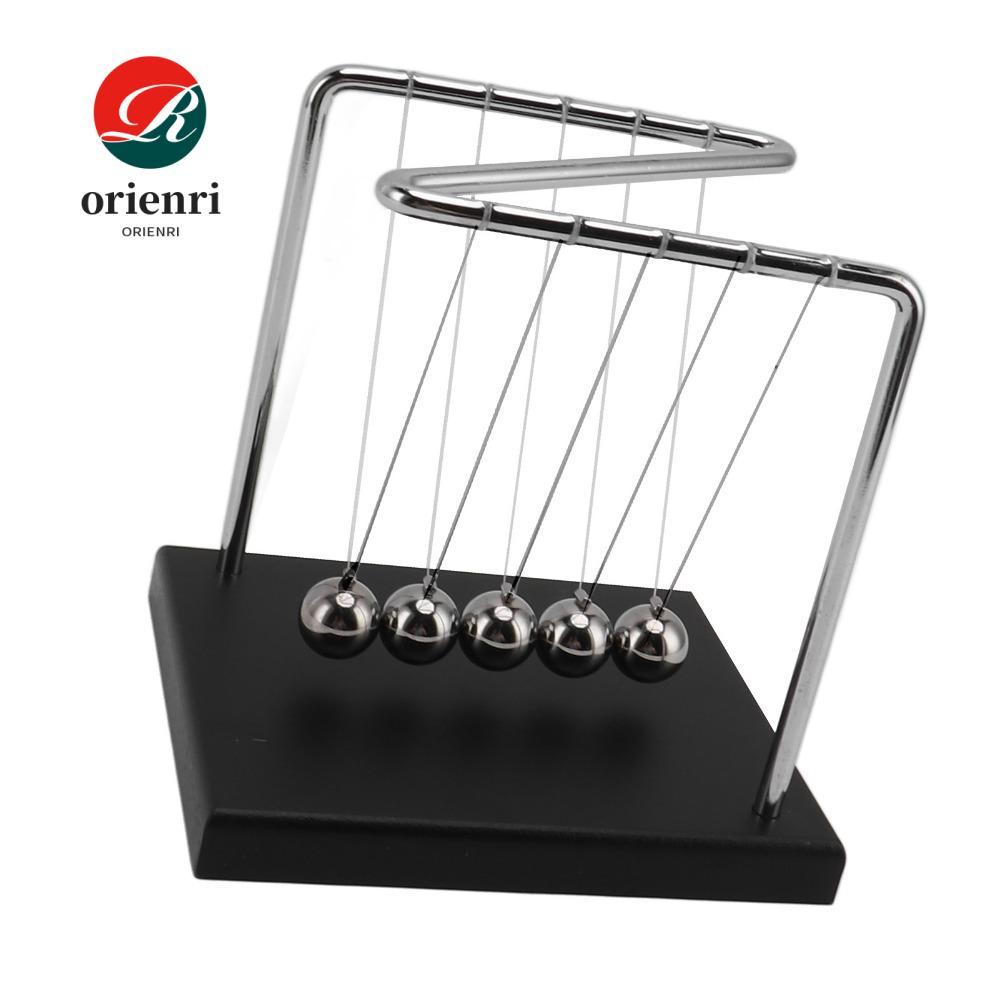 ORIENRI Balance Pendulum Ball, 5.51x4.65x5.91in ฐานไม้เดสก์ท็อป Balancing Balls, Energy Conservation