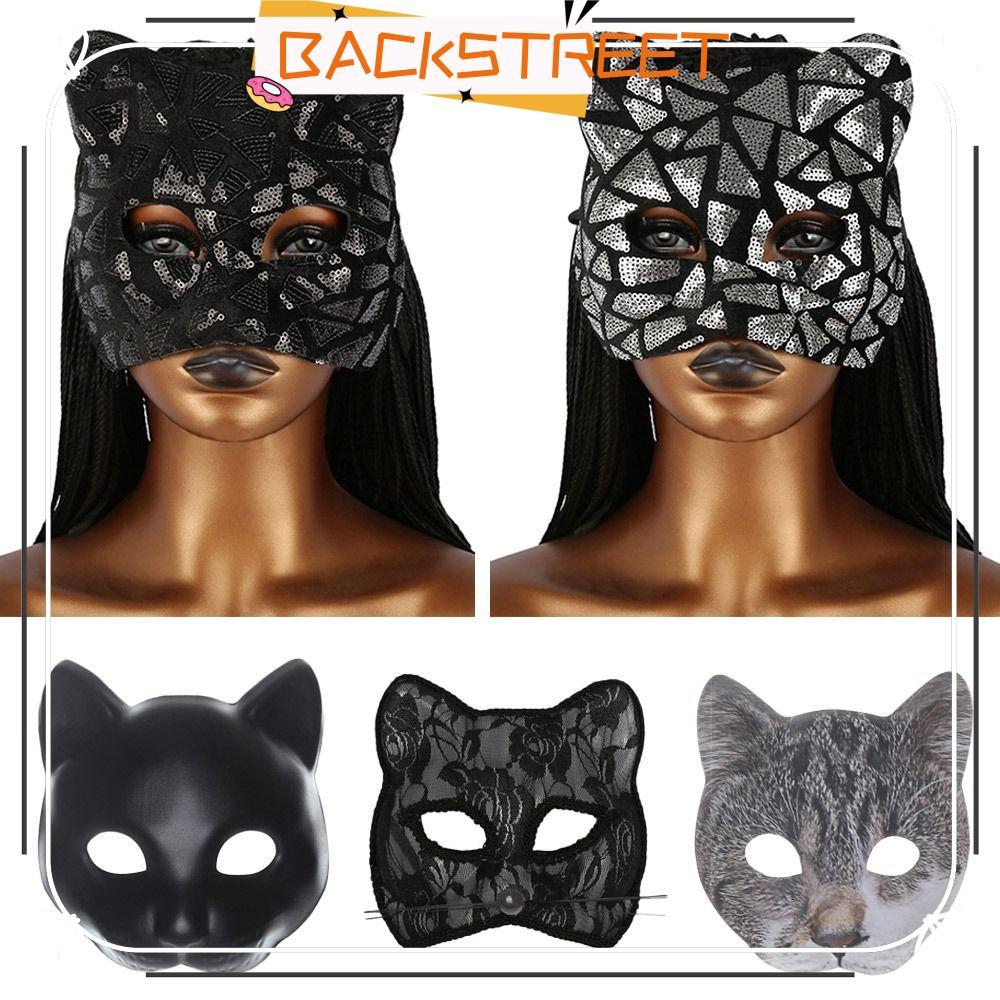 BACKSTAGEEET Cat Girl , Half Face Venetian Party Masquerade , แฟชั่น EVA Party Makeup Ball Mardi Gra