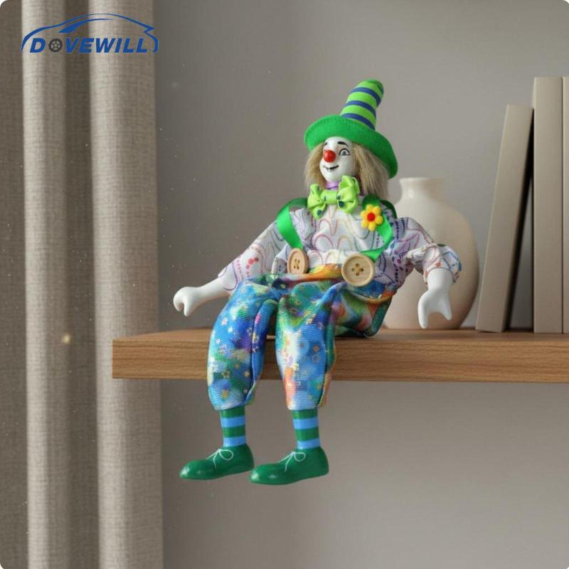 [Dovewill] Posable Limbs Porcelain Clown Doll Vintage Aesthetic Handmade Porcelain Clown Doll ตกแต่ง