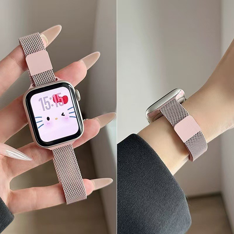 เหมาะสําหรับนาฬิกา Thin Cute Little เอว Milan Magnetic Metal Strap iwatch10