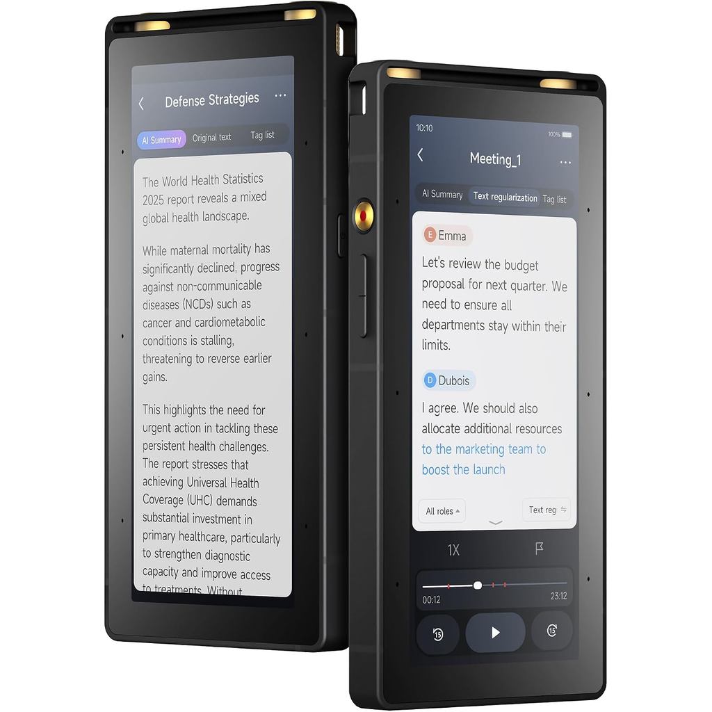 IFLYTEK AI Recorder S6, AI Voice Recorder with Real-Time Trancription & AI Summary, Long-Range Recor