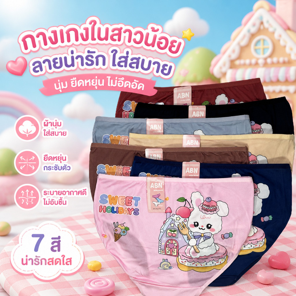 012 กางเกงในผู้หญิง ไซส์ XL รหัส741 ผ้าเนื้อดี ใส่นุ่มสบาย แพค 10 ตัว คุณภาพดี ราคาถูก วัสดุผสมคอตตอน สแปนเด็กซ์