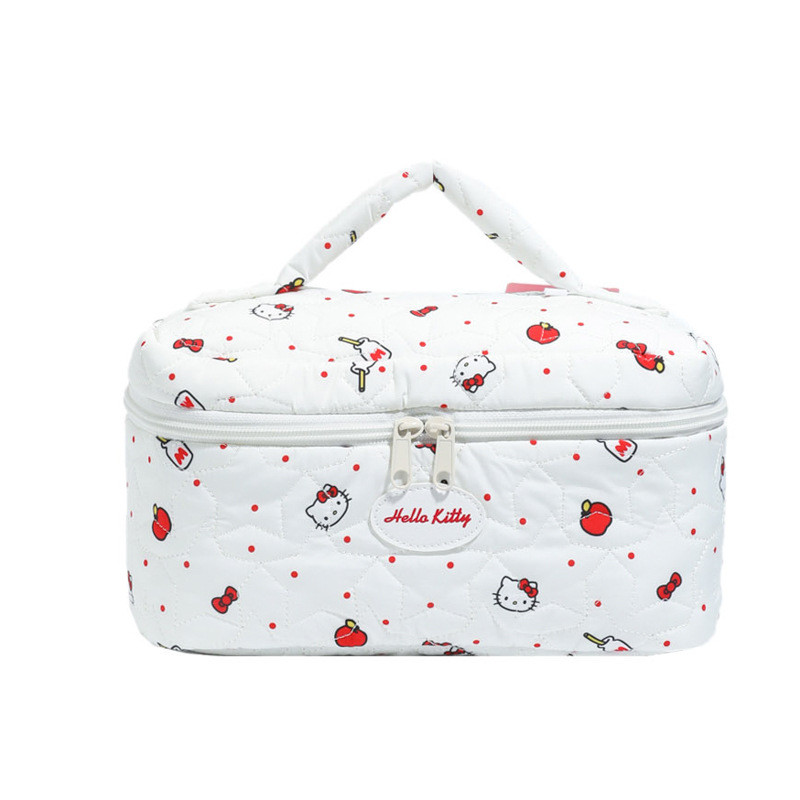 ต้องมี hellokitty Portable Cloud Cute Capacity Bag Fashion Travel Cosmetic Bag Big Girl Storage
