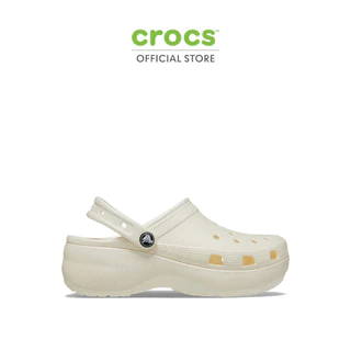 CROCS รองเท้าลำลองผู้หญิง CLASSIC PLATFORM GLITTER CLOG รุ่น 2072410WV - CHALK