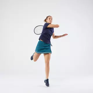 Decathlon Women'S Tennis Quick-Dry Crew Neck T-Shirt เสื้อยืดเทนนิสผู้หญิงคอกลมเนื้อผ้าแห้งเร็วรุ่น Essential 100 - Navy