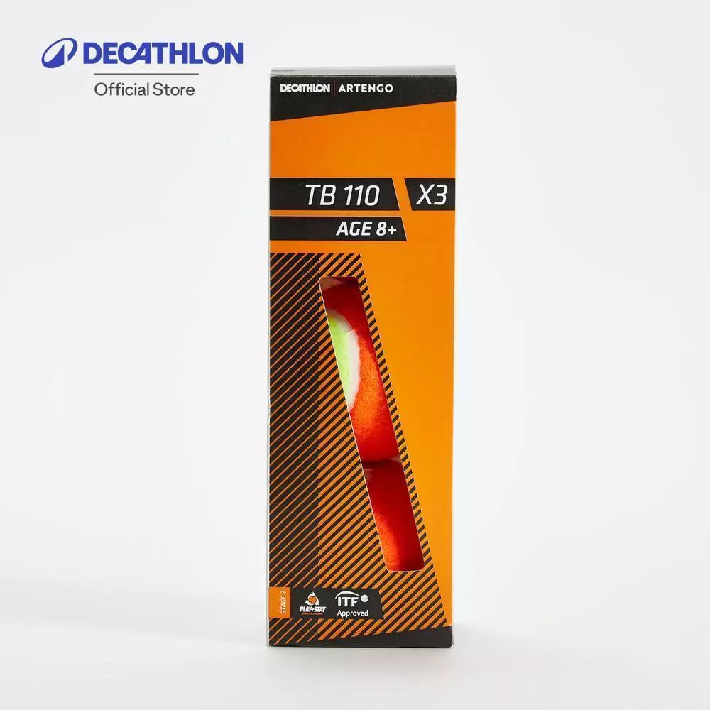 Decathlon Tennis Balls Tb110 X3 ลูกเทนนิสรุ่น Tb110 แพ็ค 3 ลูก - Orange