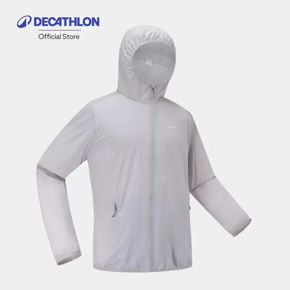 Decathlon Men Anti UV Helium 100 Jkt เสื้อแจ็คเก็ตป้องกันรังสียูวีดีไซน์ไร้ตะเข็บสำหรับผู้ชาย รุ่น Helium 100 - Grey