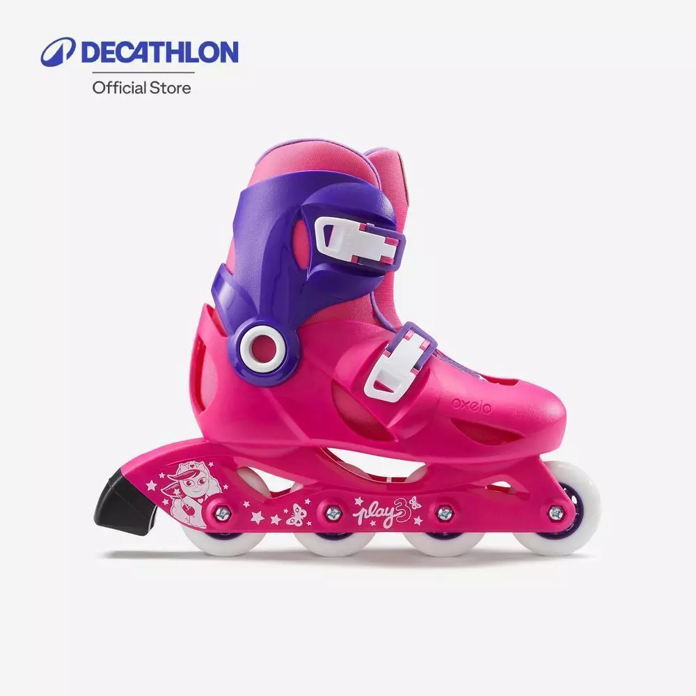 Decathlon Kids' Inline Skates Play 3 รองเท้าสเก็ตสำหรับเด็ก รุ่น Play 3 - Pink