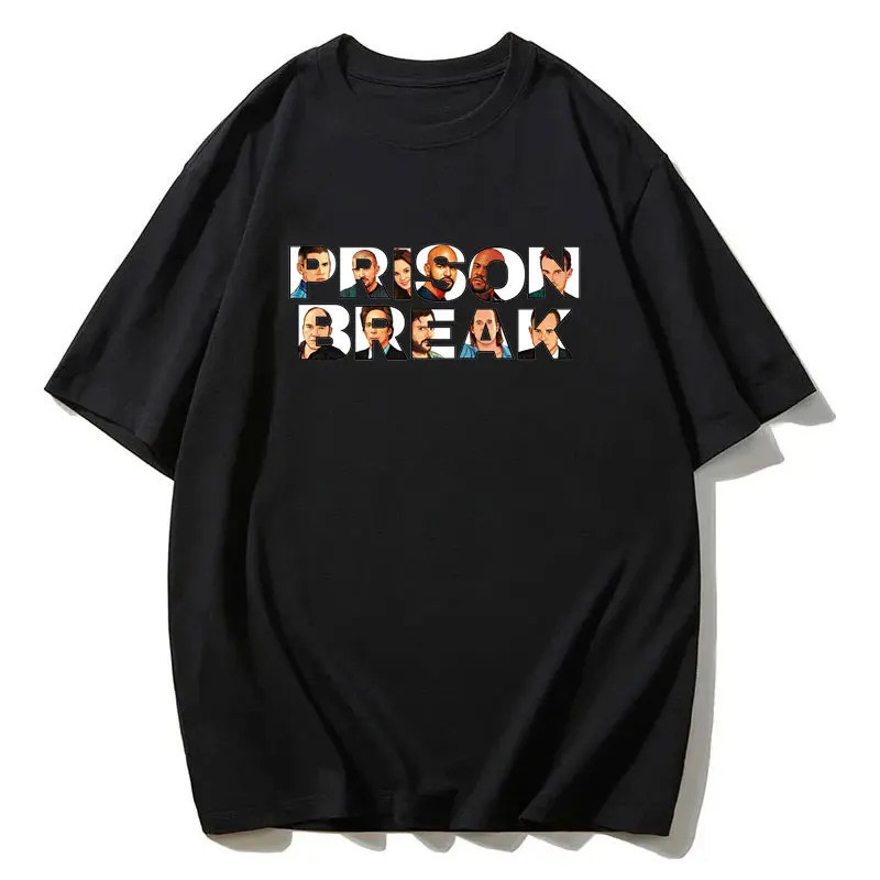 เสื้อยืดวินเทจ Michael Scofield จากซีรีส์ Prison Break เสื้อผ้าสตรีทแวร์สไตล์ Y2k เสื้อยืดฮาราจูกุแข