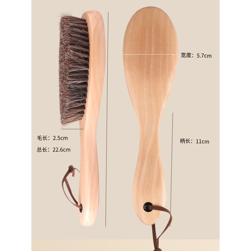Jron Horsehair แปรงขัดรองเท้า Suede Soft Brush ทําความสะอาดรองเท้าทําความสะอาดแปรงซักผ้ารองเท้าตาข่า
