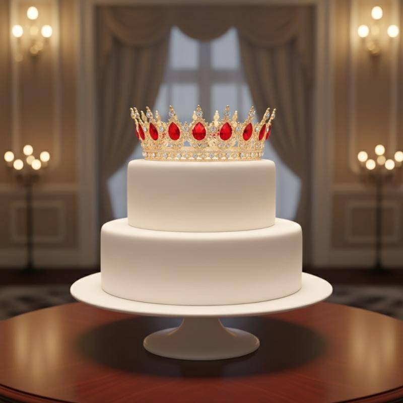 SHINE Crown Tiara เค้ก Topper คริสตัลเพิร์ล Luxury Cupcake Topper สําหรับปาร์ตี้เด็กสาวเจ้าหญิงวันเก