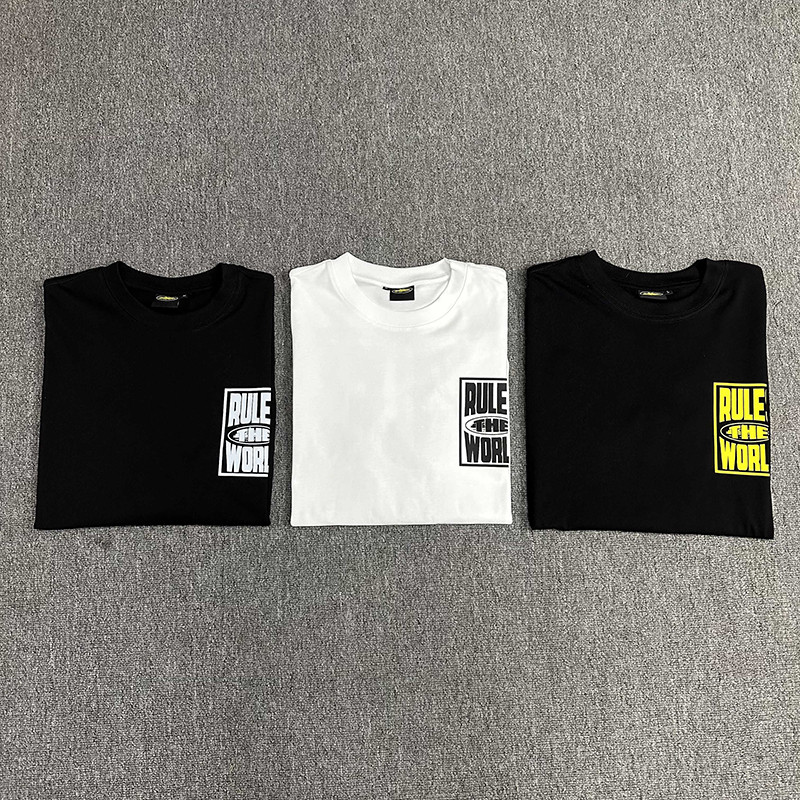 VLONE FOG VLONE FOG Corteiz American Street Retro Hip Hop หลวมแขนสั้นเสื้อยืดชายฤดูร้อน tee