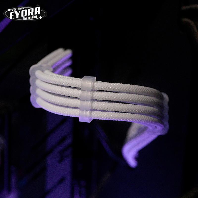 FYORA PSU ATX 24Pin สายไนลอนถัก 8-pin 6 + 2pin สายไฟ 24 พินเมนบอร์ดสําหรับคอมพิวเตอร์พีซีกรณีสายไฟชุ