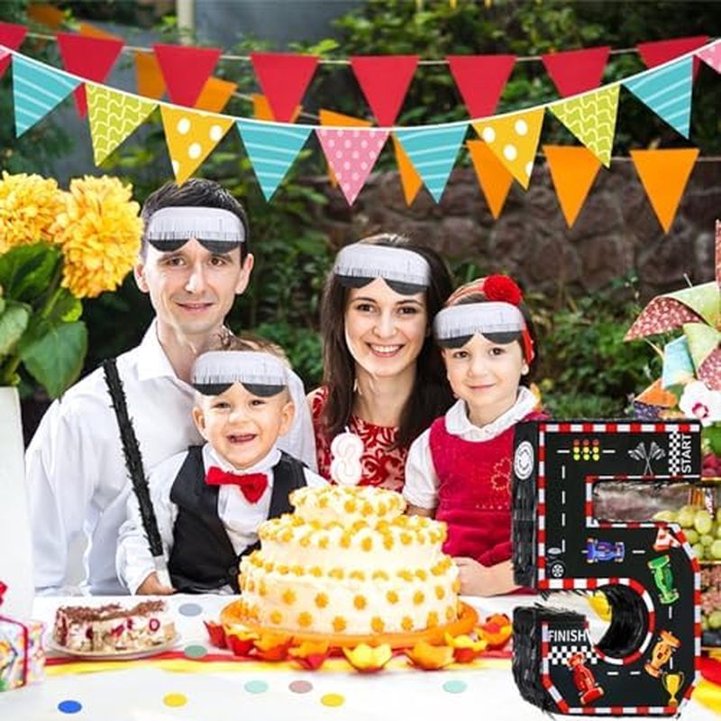 Ste Race Car Number Piñata S Racing Piñata พร้อม Blindfold Bat and Confetti for Boy Race Car Themed 