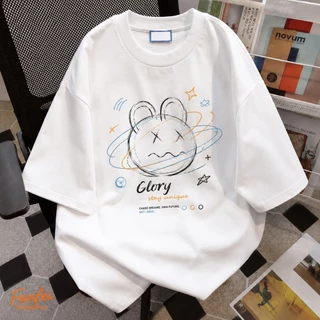 (จัดส่งตลอด 24 ชั่วโมง)Fanfei สีชมพู เสื้อหมี เสื้อยืด oversize ลายน่ารัก ผ้าคอตตอน โอเวอร์ไซส์ สไตล์ฮิปฮอป COD