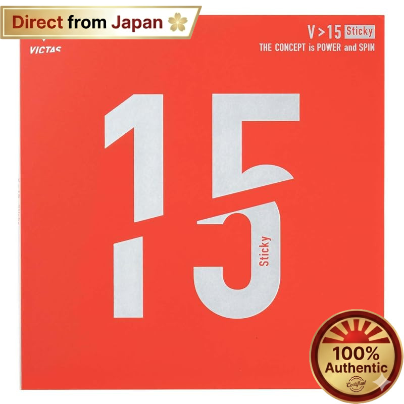 【Japan Quality】
Victas Table Tennis Rubber V>15 Sticky High Energy Tension Black 2.0【Direct from Jap