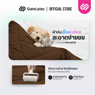 SiamLatex ผ้าห่มเย็น รุ่น Glada Coffee ลดอุณหภูมิ 3°C นุ่มฟู ห่มสบาย ไม่ติดขนสัตว์ (3.5/5/6 ฟุต)