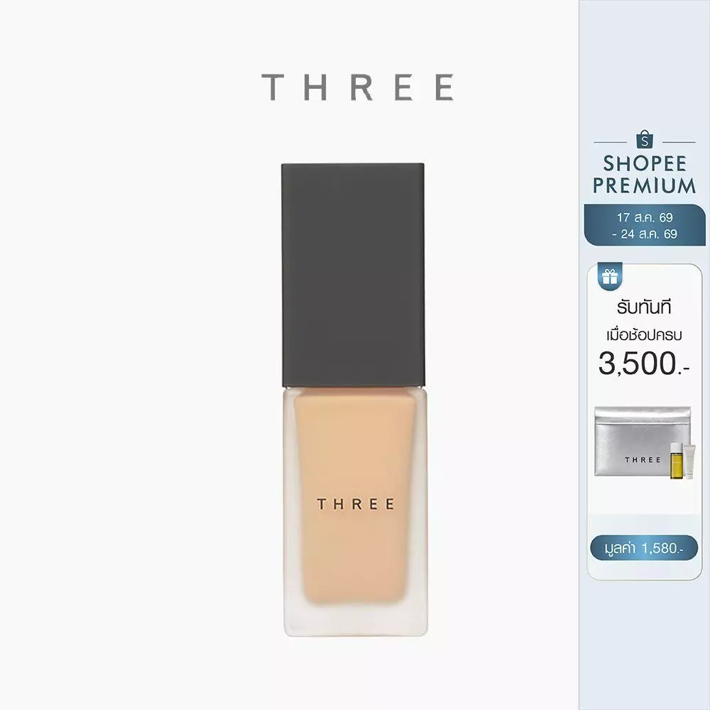 THREE Flawless Ethereal Fluid Foundation 30 mL ฟลอ-เล็ซ อิเธียเรียล ฟลูอิด ฟาวเดชั่น รองพื้นสูตรบางเบา