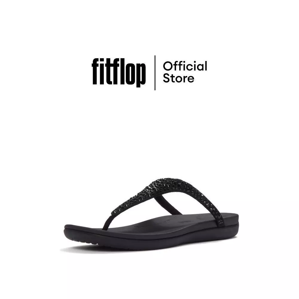 FITFLOP SOLAY MIXED-CRYSTAL T/P รองเท้าแตะแบบหูหนีบผู้หญิง รุ่น A5Y-001 สี BLACK